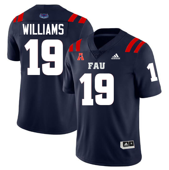 #19 Dillion Williams FAU Jersey,Florida Atlantic Owls Football Jersey,Uniforms,Gears-Navy #19 Dillion Williams FAU Jersey,Florida Atlantic Owls Football Jersey,Uniforms,Gears-Navy